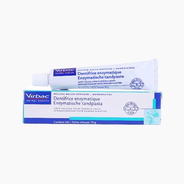 法国维克Virbac 犬猫鸡肉味复合酶牙膏盒装刷牙牙膏 70g 口腔清洁 法国进口 小图 (0)