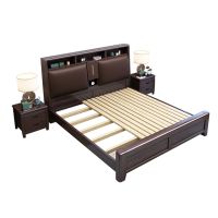 新品景山百岁 床 实木床 双人床 主卧床 家用床 卧室床 抽屉床 储物床 中式婚床 软靠包实木床 1.5米床 1.8米床