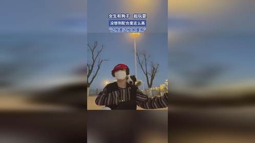 女生和狗子一起玩耍，没想到配合度这么高，“边牧是边牧 狗是狗”