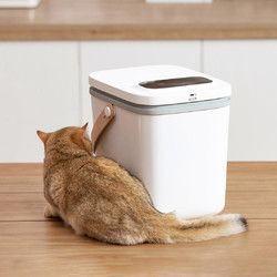 PET MARVEL 鸟语花香 太空舱真空储存桶猫粮狗粮智能宠物储粮密封桶防潮收纳盒 白色