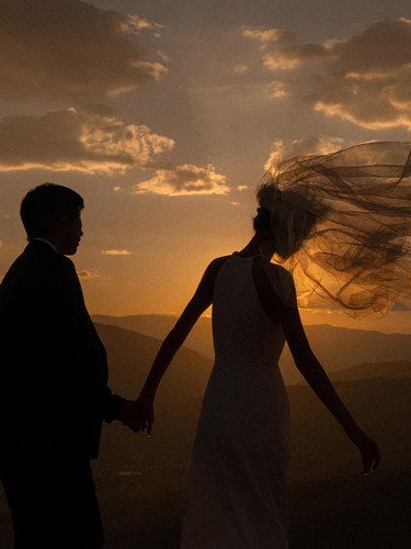 让人怦然心的电影感夕阳婚纱照，氛围感绝了