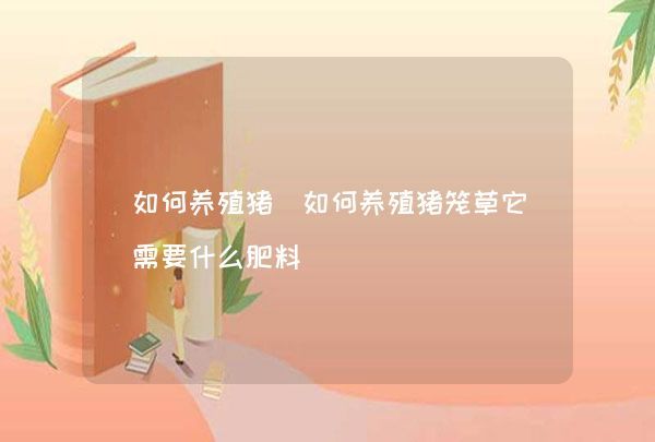 如何养殖猪_如何养殖猪笼草它需要什么肥料,第1张