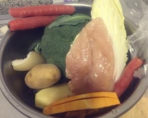 自制狗粮蔬菜肉丸的做法 步骤1