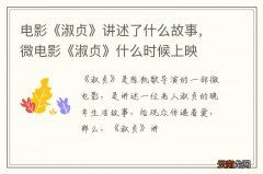 电影《淑贞》讲述了什么故事，微电影《淑贞》什么时候上映