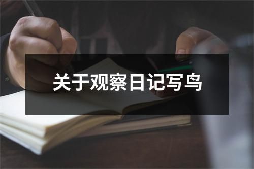 关于观察日记写鸟