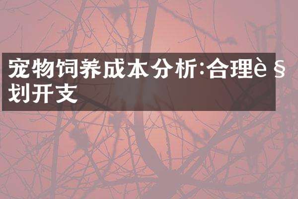宠物饲养成本分析:合理规划开支