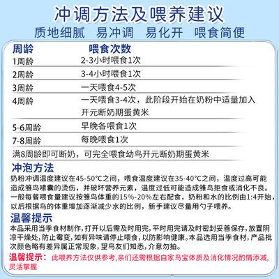 开元鹦鹉奶粉幼鸟面食虎皮玄凤手养雏鸟粮营养粉饲料桶装专用鸟食图二