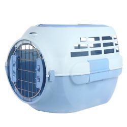 贝尼熊 宠物航空箱 猫航空箱狗笼子猫咪外出旅行车载箱托运便携笼子托运箱 带天窗款航空箱蓝色（适合15斤内猫10斤内狗）