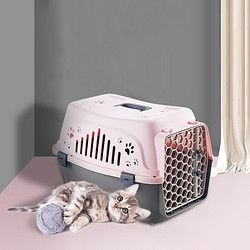 HELLOJOY 宠物航空箱猫笼猫包外出手提箱太空舱透气猫咪幼犬出行包托运箱旅行箱超大便携车载粉色