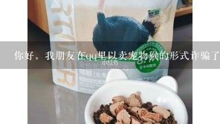 你好，我朋友在qq里以卖宠物猴的形式诈骗了一万多块钱，骗一次是三千左右，现在被关在阳江市看守所，不