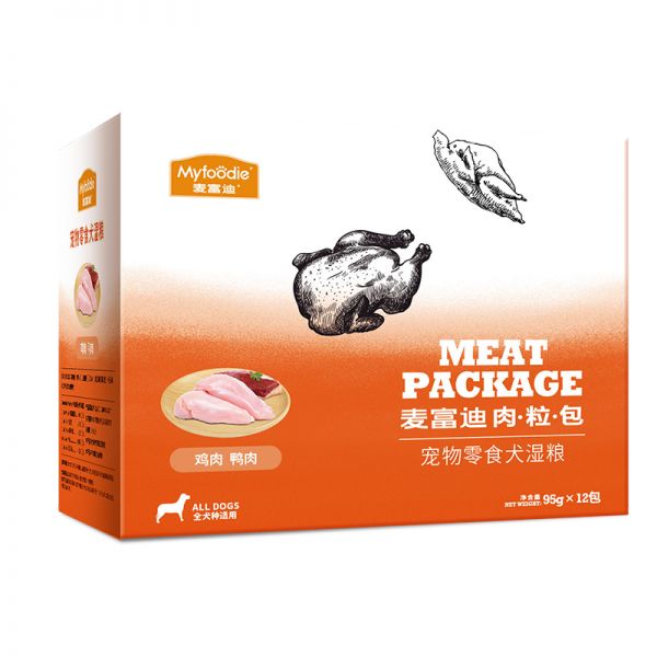 麦富迪宠物零食草原肉粒包95g*12狗湿粮+狗湿粮