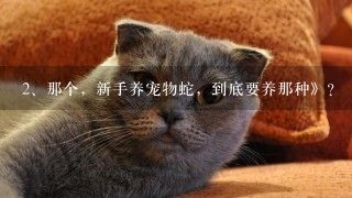 那个，新手养宠物蛇，到底要养那种》？