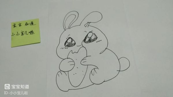 奔跑的兔子儿童画描写-41kb可爱小动物简笔画 兔子的简单画法猫简笔画