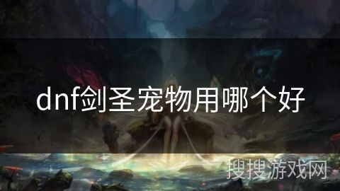 dnf剑圣宠物用哪个好