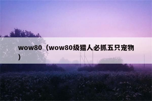 wow80（wow80级猎人必抓五只宠物）