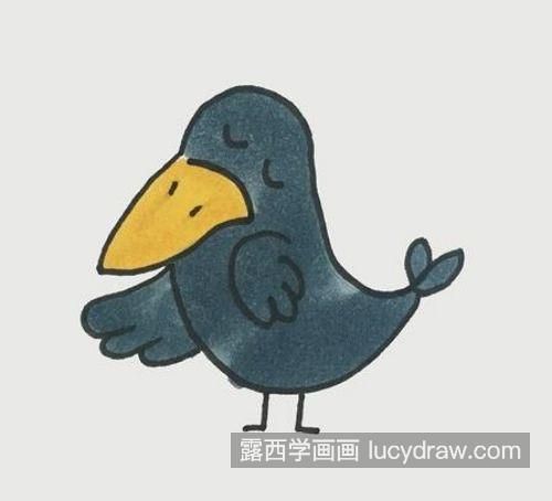 又简单又可爱乌鸦的简笔画怎么画 卡通可爱乌鸦简笔画教学