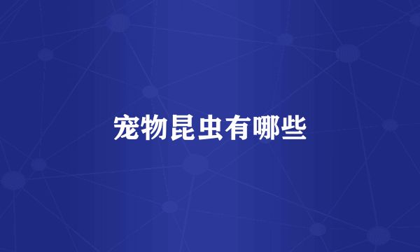 宠物昆虫有哪些
