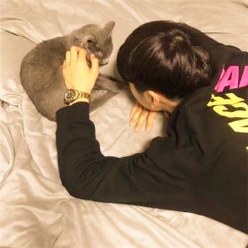 男生头像抱猫