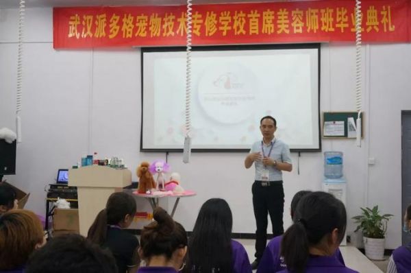 学宠物美容前景怎样|武汉派多格宠物学校3期首席美容班毕业典礼