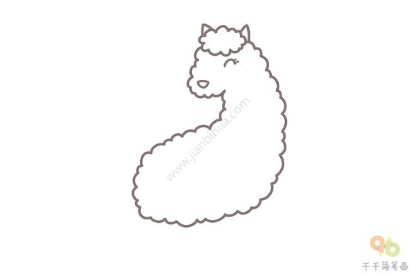 可爱的羊驼简笔画画法_羊简笔画