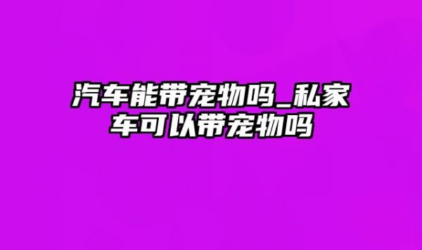 汽车能带宠物吗_私家车可以带宠物吗