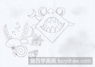 简笔画教程：教你画鲨鱼