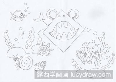 简笔画教程：教你画鲨鱼