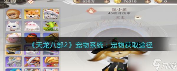 天龙八部2宠物怎么获得-宠物获取途径