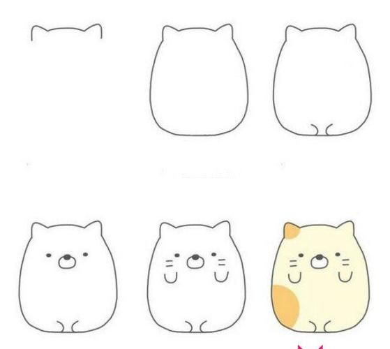 动物简笔画教程小猫简笔画