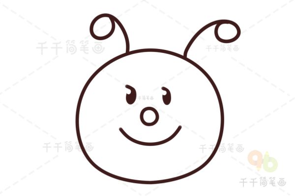 蚂蚁简笔画 儿童画动物_动物头像简笔画