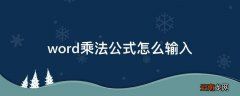 word乘法公式怎么输入