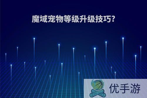 魔域宠物等级升级技巧?