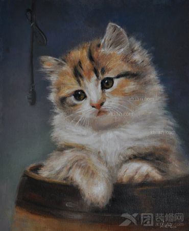 宠物系列油画 猫与狗的装饰画