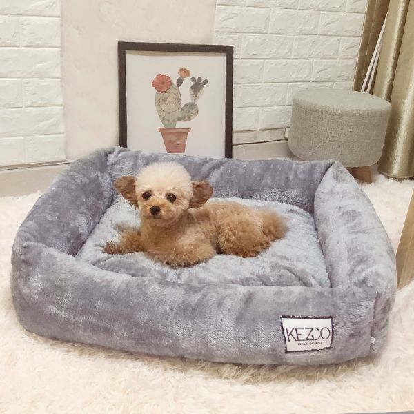 深度睡眠网红猫猫比熊狗窝宠物窝猫窝冬季保暖中型犬小型犬泰迪窝 加大号-40斤内宠物适用 北欧灰-长毛北极绒更保暖