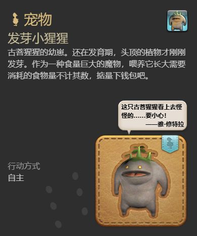 《ff14》发芽小猩猩宠物获得方法