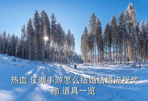  热血 江湖手游怎么结婚结婚流程奖励 道具一览