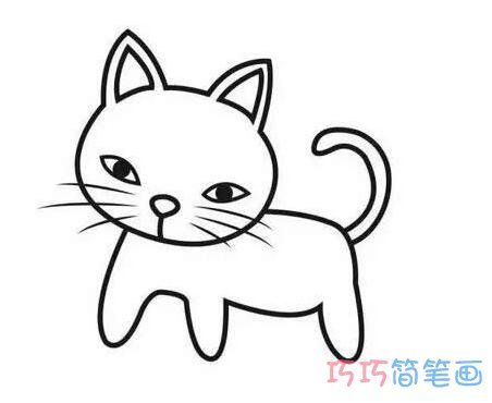 小猫怎么画简洁可爱_带步骤图小猫简笔画图片