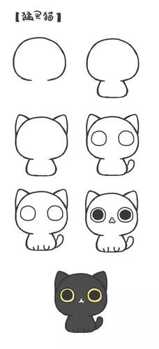 简笔画教程超可爱的猫咪简笔画记得收藏哦