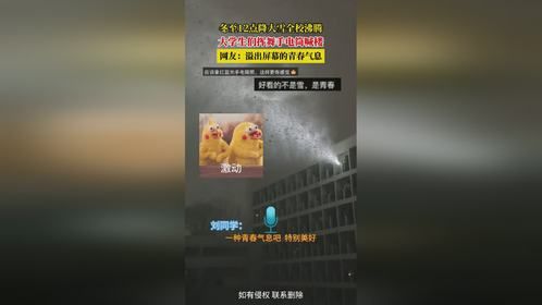 冬至12点降大雪全校沸腾，大学生们挥舞手电筒喊楼，网友：溢出屏幕的青春气息