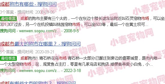 成都市宠物狗市场