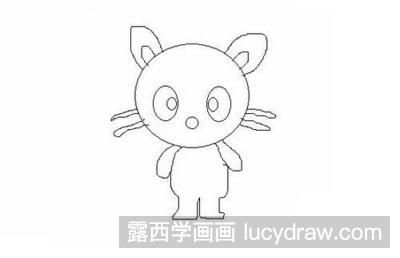 简笔画教程：教你画人形小猫咪
