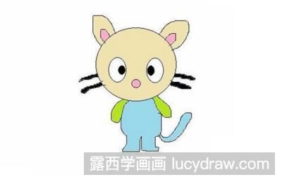 简笔画教程：教你画人形小猫咪