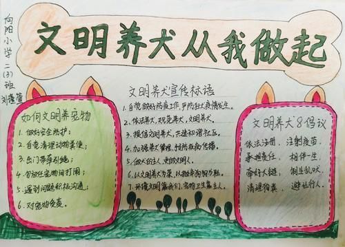 一年级文明养犬知与行手抄报一年级文明手抄报