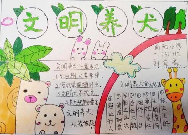 关于文明养犬的漂亮手抄报漂亮手抄报