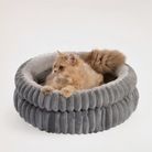 跨境热销新款宠物窝保暖猫窝狗床圆形加厚保暖直条纹猫狗宠物