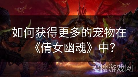 如何获得更多的宠物在《倩女幽魂》中？