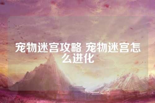 宠物迷宫攻略 宠物迷宫怎么进化 第1张