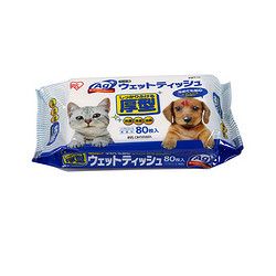 IRIS 爱丽思 银离子宠物湿巾/湿纸巾狗狗猫咪用眼部去污擦泪痕幼猫幼犬 80片/包*5