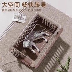 瓜洲牧 宠物航空箱狗狗托运箱猫咪猫包外出便携猫笼狗笼子中型大型犬专用 咖啡色
