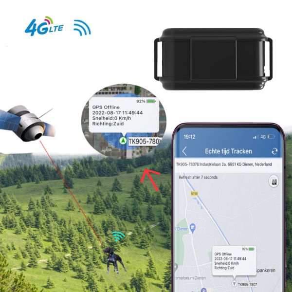 K919宠物全球定位系统跟踪器4g宠物寻找器防水全球定位系统跟踪器狗牛猎马狗全球定位系统跟踪器项圈